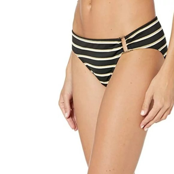 SALE 5/$25 Lauren Ralph Lauren Metallic Stripe Ring Hipster Bikini Swim Bottom - Picture 2 of 10